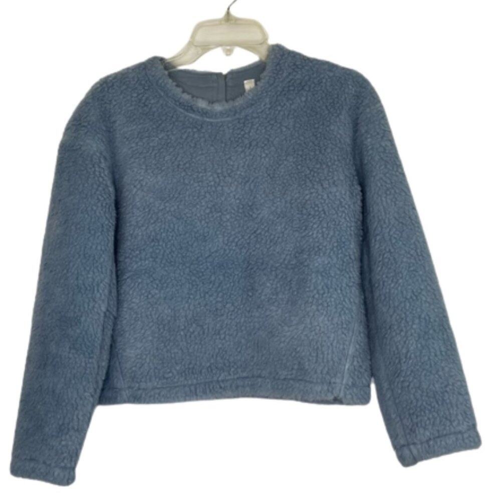 Lululemon blue Sherpa pull over jacket cropped women's size 2